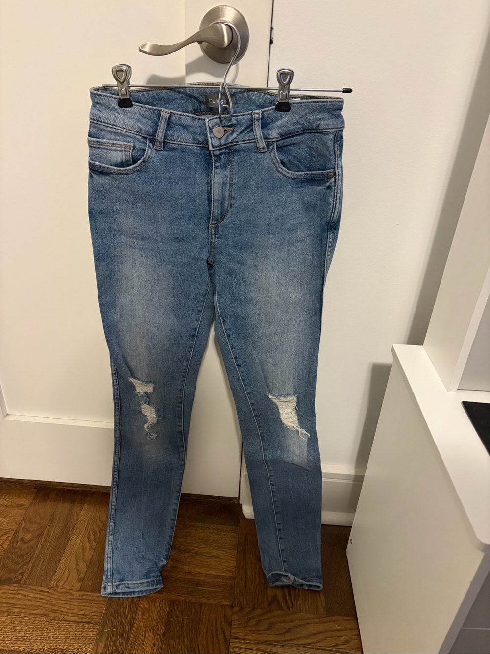 DL1961 Light Blue Ripped Skinny Jeans